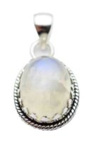 Silver Pendant Oval Rainbow