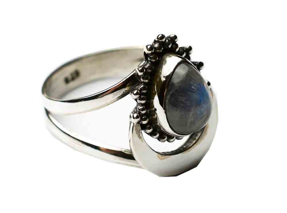 Silver Ring Teardrop Rainbow