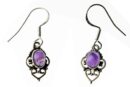 Silver Earring Oval Amethyst