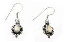 Silver Earring Oval Rainbow