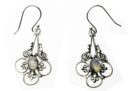 Silver Earring Oval Rainbow