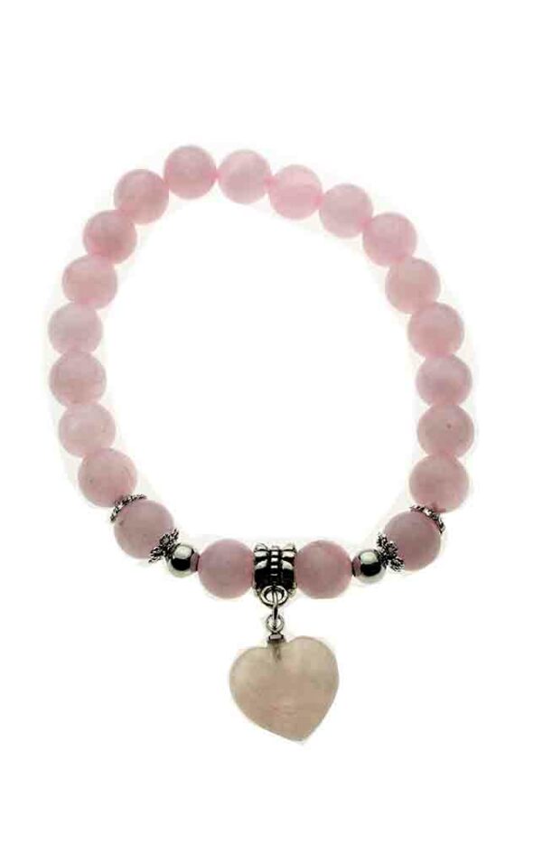 Bracelet Stone Heart Rose Quartz