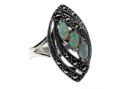 Silver Ring Marcasite Opal