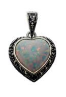 Silver Pendant Marcasite Opal