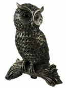 Owl On Perch Silver Colour