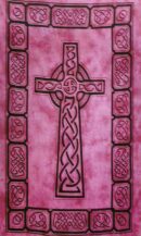 Bedspread Single Celtic Cross Maroon