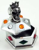 Skull Box With Stones 9x8x10.5