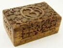 Box Wooden Carved Om 6X4 Inch