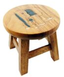 Stool Wooden With Elephant