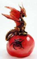 Dragon On Stone Plinth Red