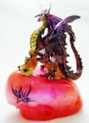 Dragon On Stone Plinth Red