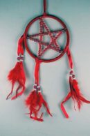 Dream Catcher Pentagram Red Ribbon 7.5cm