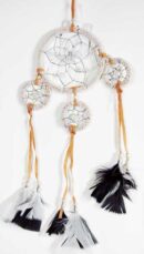 Dream Catcher Beaded 4 Circles White 8cm