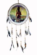 Dream Catcher Indian Man Standing With Gun 28cm