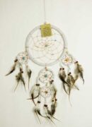Dream Catcher White Beaded 16cm