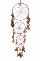 Dream Catcher Beaded 5 Circles Purple 34cm