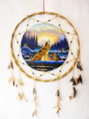 Dream Catcher Wolf And Cub Howling 66cm