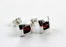 Earring Amber Square Stud Cognac