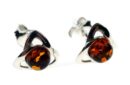 Silver Earring Amber Stud