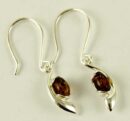 Silver Earring Amber Horn