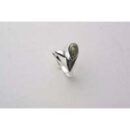 Ring Amber Green Pear Drop