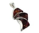 Pendant Amber Triple Triangular Cognac