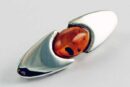 Brooch Amber Oval Shape Stone