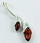 Pendant Amber Double Oval Cognac