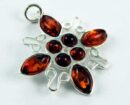 Pendant Amber Cross Flower Large