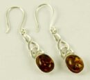 Silver Earring Amber Oval