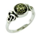 Silver Ring Amber Oval