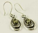 Silver Earring Amber Stone