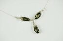 Necklace Amber Green 3 Stones