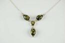 Necklace Amber Green Four Stones