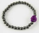 Bracelet Hematite Skull Purple