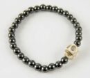 Bracelet Hematite Skull White