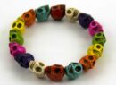 Bracelet Skull Multi Colour Howlite
