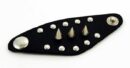 Leather Ring Black With 3 Spikes
