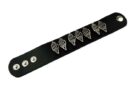 Leather Bracelet Black With 7 Skeleton Hands
