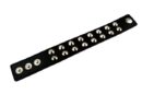 Leather Bracelet Black With 16 Studs