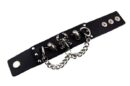 Leather Bracelet Black With Chain And Scorpion Demon Skulls