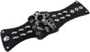 Leather Bracelet Black Multi Skulls