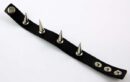 Leather Bracelet Black With 4 Long Spikes