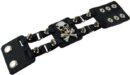 Leather Bracelet Black Skull And Bones And 8 Studs
