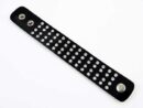Leather Bracelet Black With 56 Clear Cz Studs