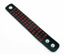 Bracelet Leather Black With 56 Red Cz Studs