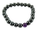 Bracelet Magnetic Hematite Amethyst 8mm