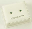 Earring Silver Aqua Stone Claw 2mm