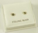 Earring Silver Clear Stone 3mm