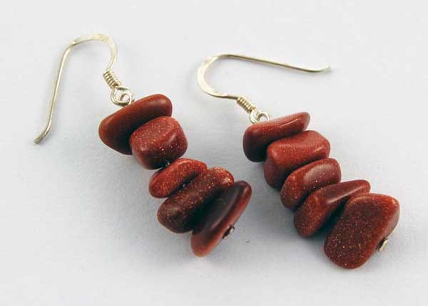 Earring Chip Stones Goldstone 5x5mm